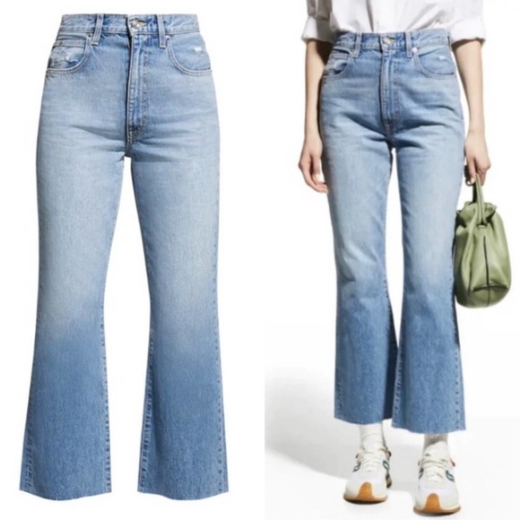 SLVRLAKE Frankie High Rise Crop Flare Jeans in Better Days - Picture 1 of 7